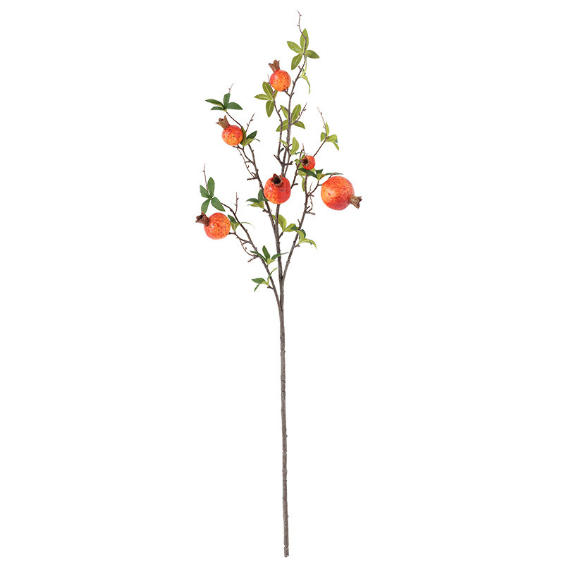 模造花ザクロ果装飾飾り客間食卓玄関柿果実造花枝如意挿花花束|undefined
