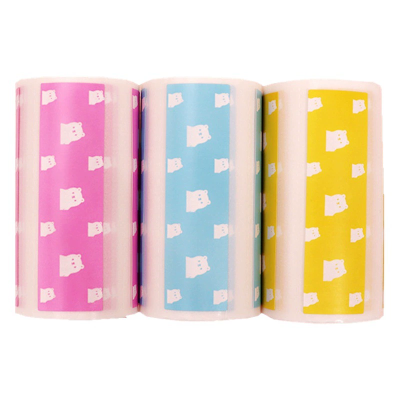 2025 новых аксессуаров для упаковки мини-принтера с красочной самоклеящейся бумагой для печати, 5 рулонов наклеек с героями мультфильмов