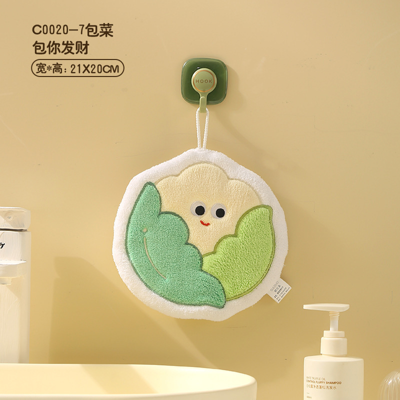 手ぬぐいアニメ野菜掛けの手ぬぐいは、サンゴのベルベットを厚くしてかわいい吸水速乾タオルで手を拭く|undefined