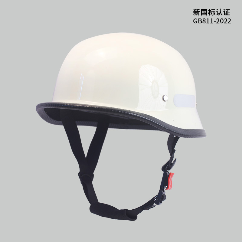 MAHAER Nuevo estándar nacional para hombres y mujeres Ha Retro Cruise Prince Half Casco Lei Net Red Coche eléctrico Casco de seguridad Casco