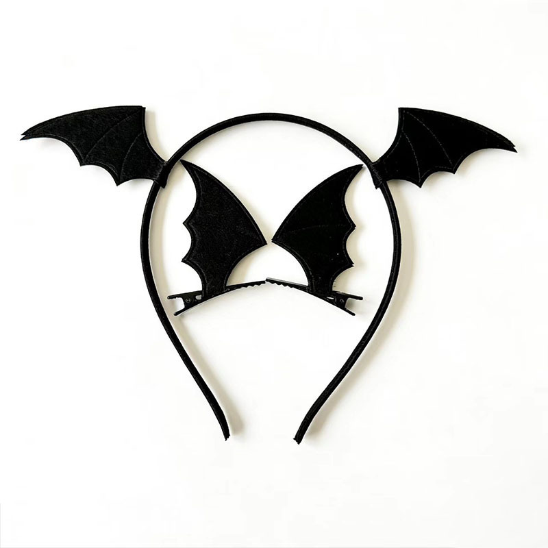 Cross-border Halloween tocadillos murciélagos clipes de cabello conjunto hornos de demonios extraños accesorios de fiesta hojas de cabello