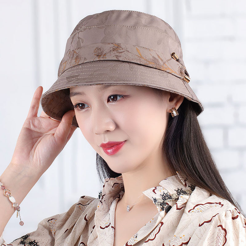 2025年春秋上新圆平顶国风腰条盆帽可折叠时装帽显脸小遮白发帽女|undefined
