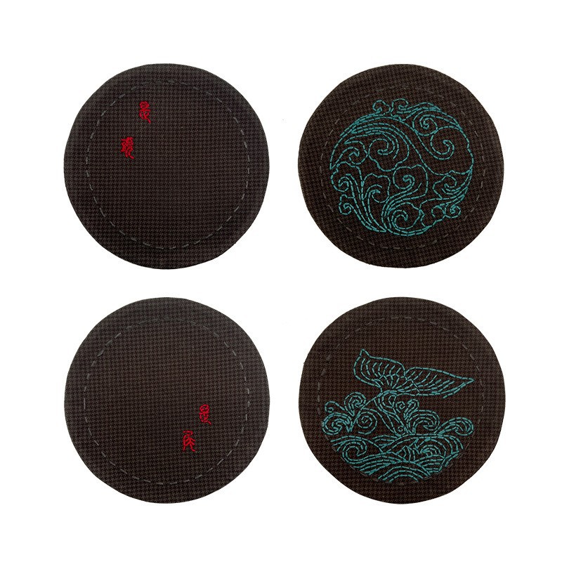 Bordado algodón y lino estera de té lu bordado zen hecho a mano diy paquete de material sala de estar absorbente traje de montaña estilo chino estera de té