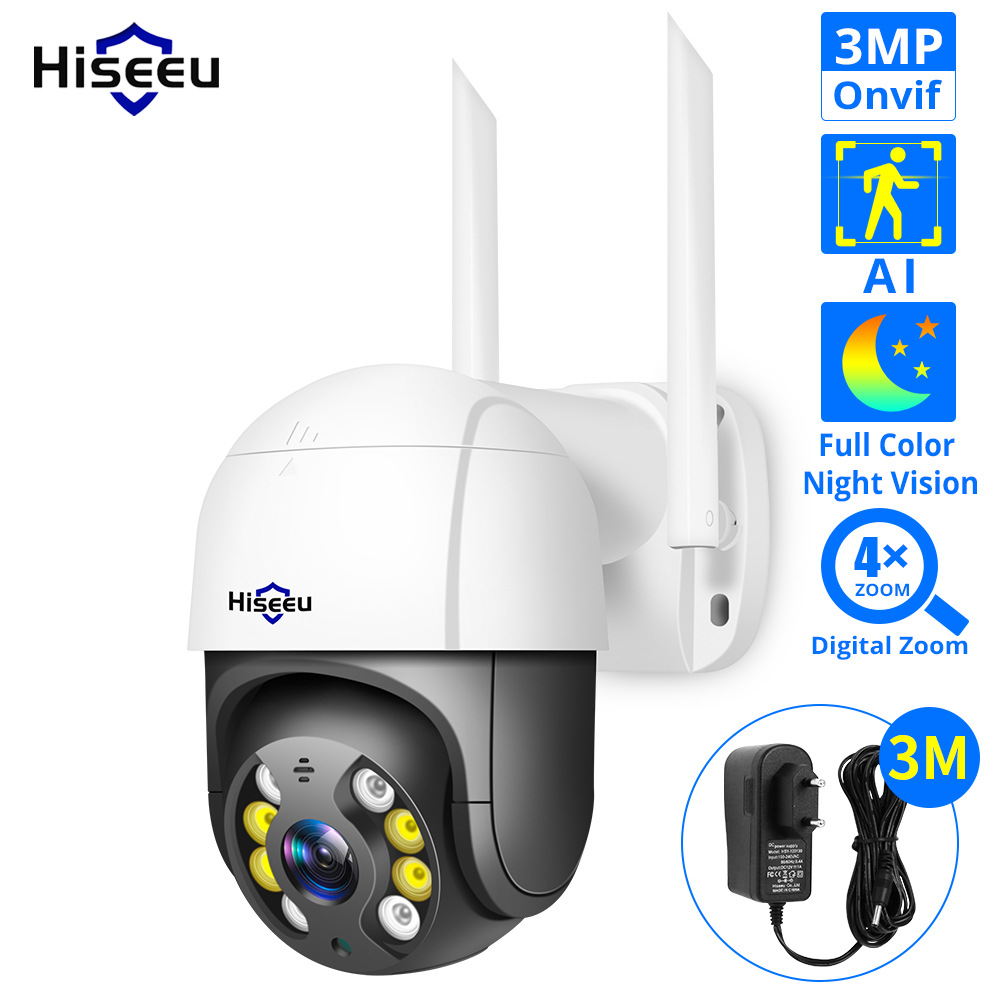 Hiseeu outdoor wireless 5 million HD indoor full color WiF monitoring 360 degrees waterproof camera wholesale