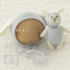 Photography props for new born, children's knitted hat, doll, set