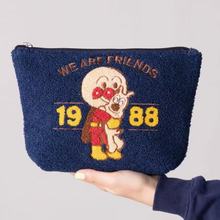 现货 日本面包超人毛绒刺绣化妆包卡通可爱收纳包帆布手提托特包