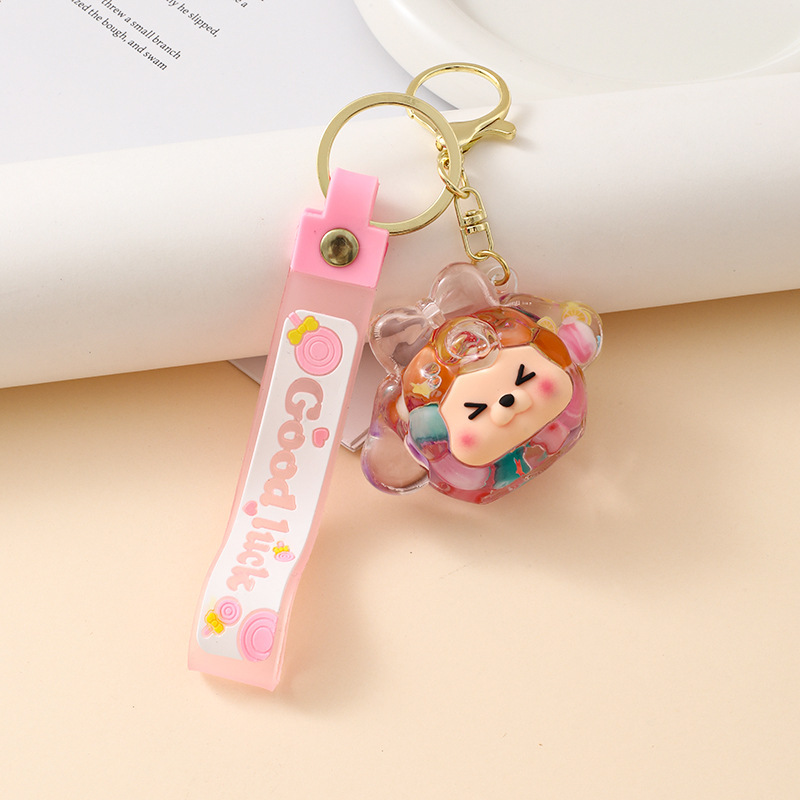 ネット赤アクリル小羊流砂瓶キーホルダーかわいいkiki置物公子包帯ストラッププレゼントキーホルダー|undefined