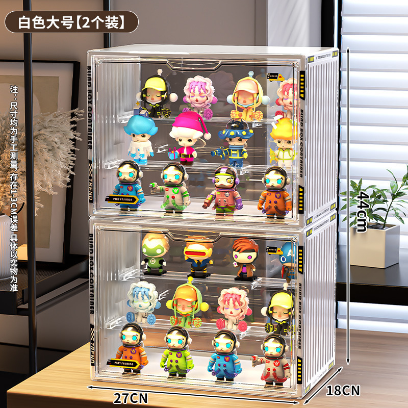 ラブブマカロンビニール人形ラブブ座りパーティーディスプレイボックス防塵コンテナ収納ボックスキャビネット|undefined