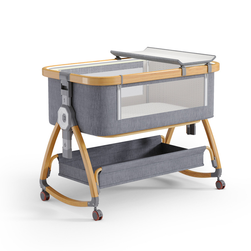 Cuna de bebé recién nacido cama costura Cama grande Baby Shaker BB cama de los niños cuna cama multifuncional móvil plegable