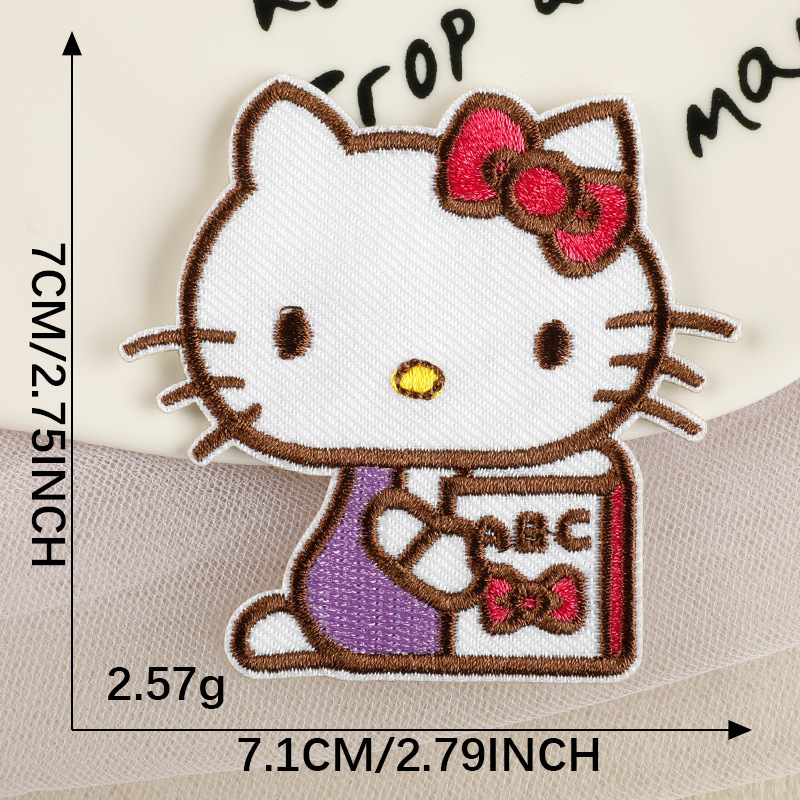 刺繍ラベル漫画子猫刺繍ステッカーアニメ自己粘着外国貿易パッチ衣類アクセサリーアクセサリーパッチ布ステッカー|undefined