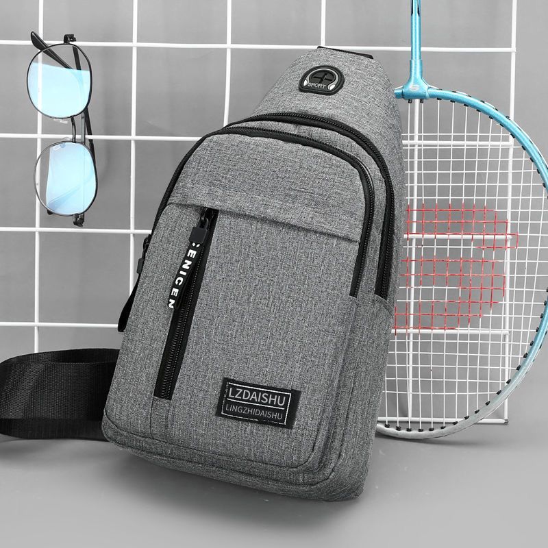 Bolso de pecho para hombre 2023 nueva mochila pequeña bolsa de hombro de moda bolsa de mensajero de deportes bolsa de hombro de tela Oxford de color sólido casual