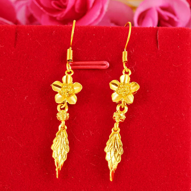 Модные живые поставки потрясающие цветы лепестки серьги серьги серьги серьги цветы листья серьги женские серьги оптовая продажа