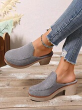 N 38073 Thick Sole Square Toe Slippers ��ͷ����Ь ŷ���羳