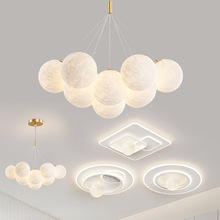 LED客厅主灯饰餐厅北欧创意奶油风吊灯卧室吸顶灯具全屋组合米柚