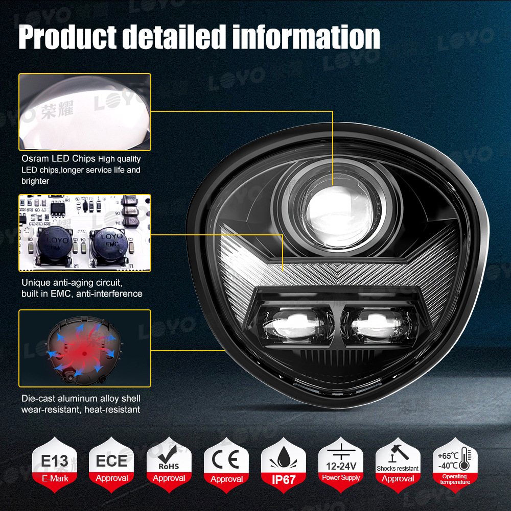 For Yamaha V1300 Xvs1300A 2011-2017 Motorcycle Front Headlight High Power 65W