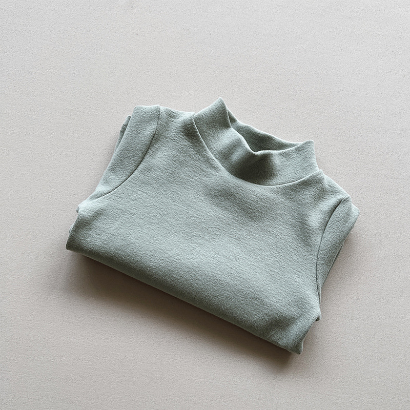 Camisa de fondo para niños Otoño e Invierno nueva Camiseta de algodón de Cachemira superior elástica para niños camisa de fondo para bebés estilo coreano ropa para niños