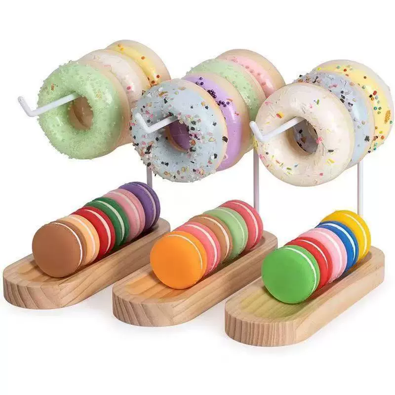 Деревянная подставка для мини-пончиков, настольная подставка для вечеринок, сладкое украшение, подставка для хранения макарон