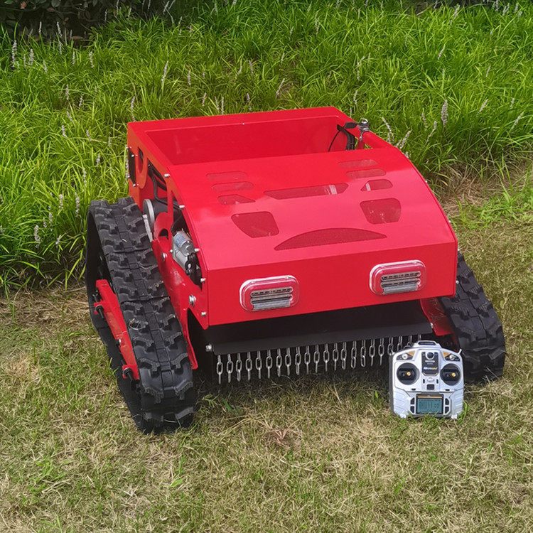 小型汽油履带式遥控割草机果园边坡砍草机园林草坪修剪打草除草机