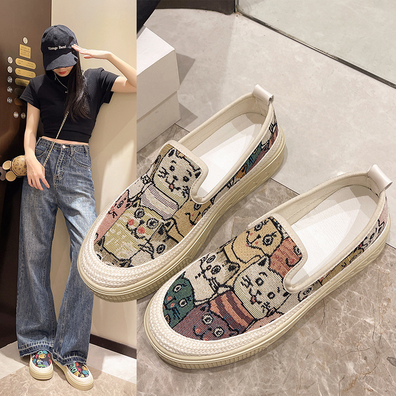 Casual shoes platform low-cut flat