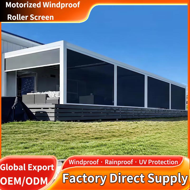 Carefully Selected Household Balcony Sealing, Windproof, Sunproof and Rainproof Electric Thermal Insulation Sunshade, Smart Pavilion Adjustable Roller Blind