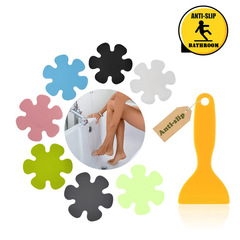 Cross-border 8*8cm flower anti-slip sticker, colorful transparent bathtub anti-slip sticker, bathroom anti-slip sticker