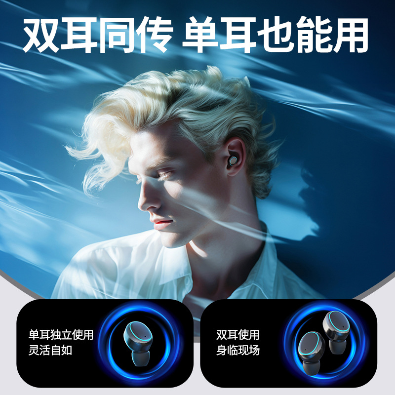 Temu Hot Sale Transfronterizo X1 auriculares inalámbricos Bluetooth tipo de reducción de ruido en el oído deportivo pantalla digital privada modo táctil nuevo TK