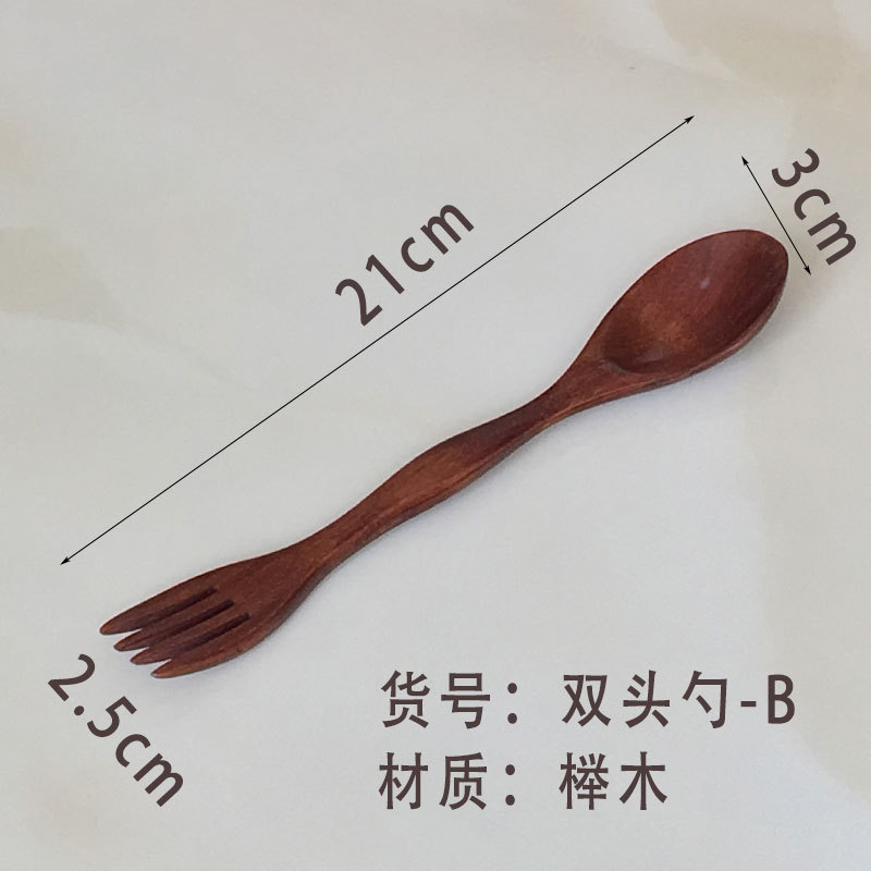 Suministro directo de fábrica cuchara de madera creativa cuchara de grado de comida occidental color sólido cuchara larga tenedor cuchara de madera al por mayor