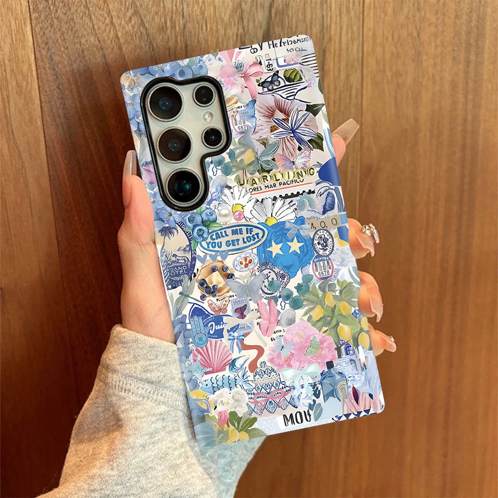 夏日派对风情三星S24至尊版菲林壳双层S23Plus手机保护套高级S25+