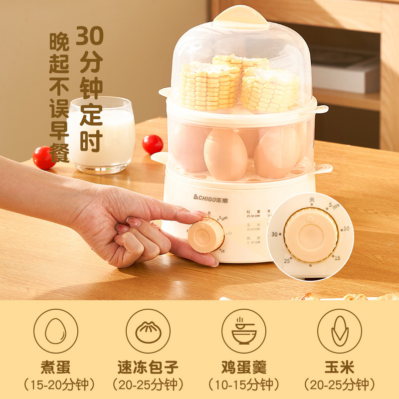 志高定时煮蛋器家用自动断电迷你蒸蛋多功能小型早餐鸡蛋羹机批发|undefined