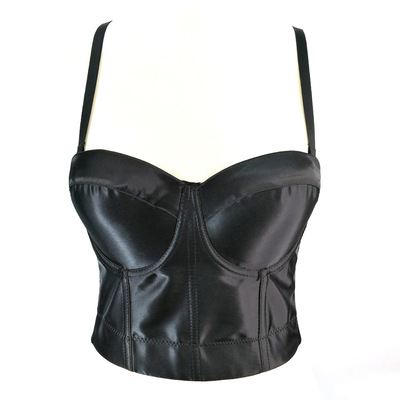 Unique Sling Acetic acid Satin vest suit Internal lap Base coat sexy French Sternum Fishbone undergarment covering the chest and abdomen