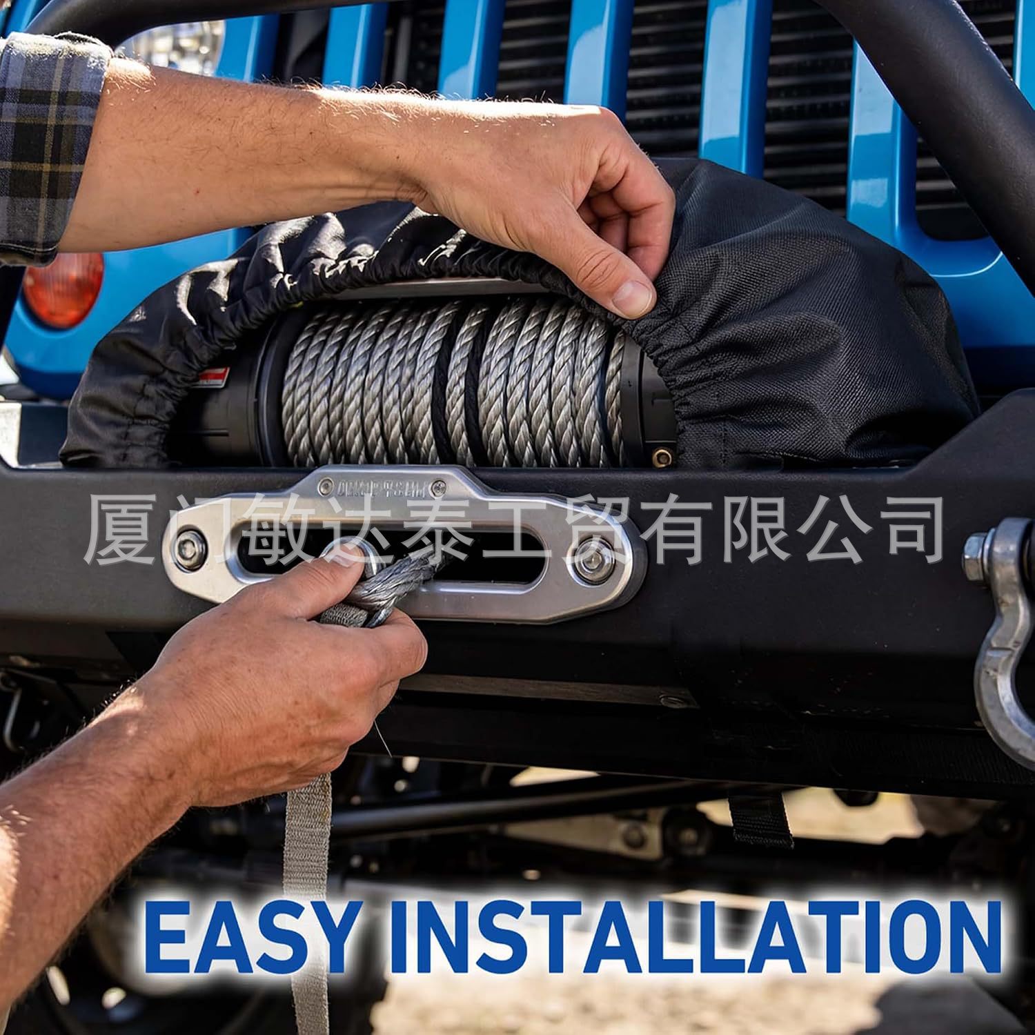 Winch cover made of 900D Oxford fabric, waterproof and dustproof protective cover for winches, available in stock and popular for cross-border sales