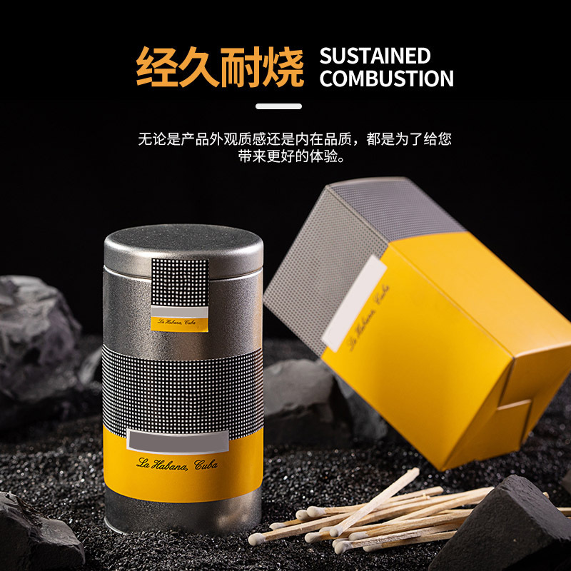 Cigar match lengthened vintage birch long lasting flammable tinplate canned pipe match factory wholesale in stock