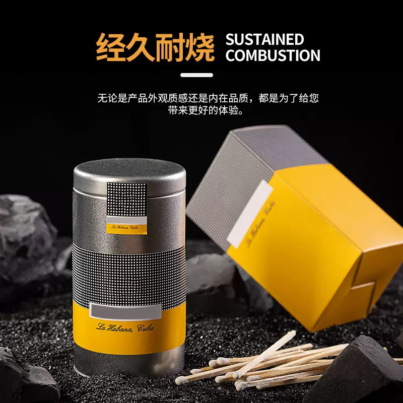雪茄火柴加长老式白桦木持久易燃马口铁罐装烟斗火柴厂家批发现货