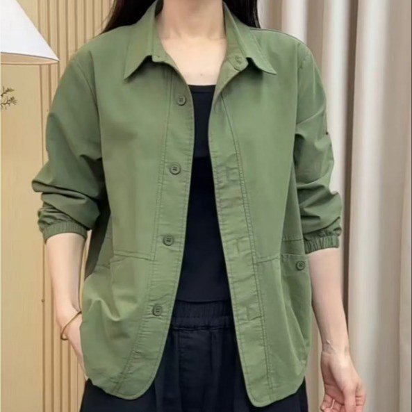 Dropshipping 2026 Summer New Solid Color Button-Down Casual Loose Versatile Simple Turn-Down Collar Cardigan Shirt Dropshipping 2026 Summer New Solid Color Button-Down Casual Loose Versatile Simple Turn-Down Collar Cardigan Shirt