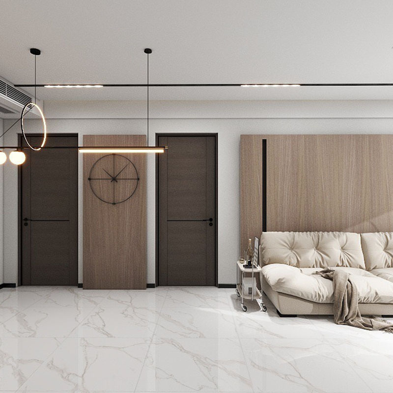 suelo autoadhesivo reflectante resistente al desgaste hogar superficie brillante suelo de cemento colocado directamente antideslizante PVC piedra-plástico baldosas