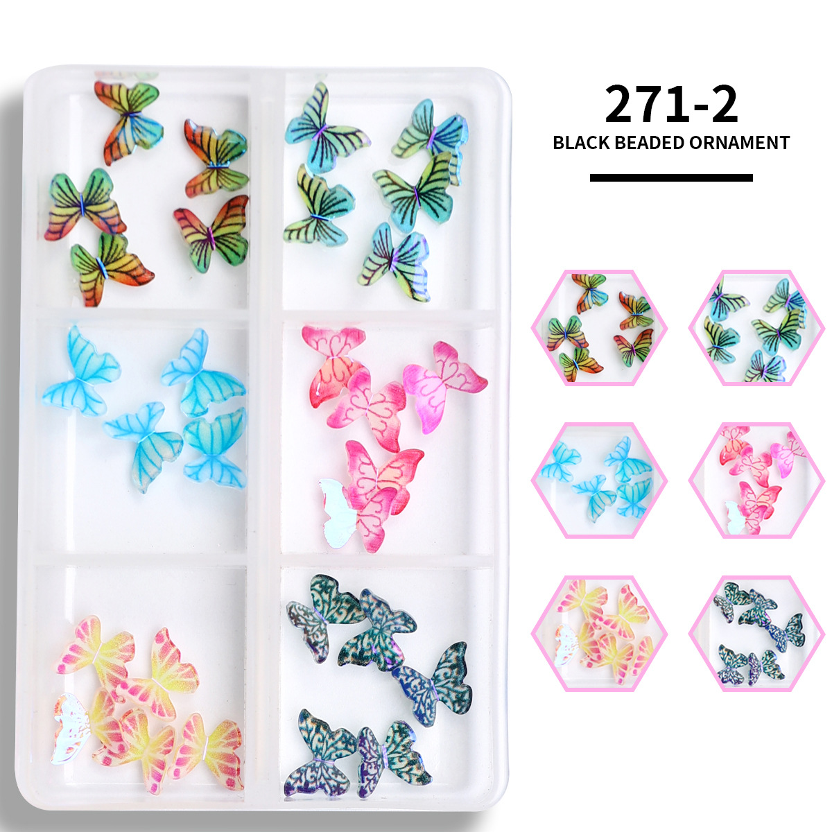 Cruz-frontera popular remache de uñas joyería no se desvanece mezclado 6-rejilla de metal largo hueco estrella Luna decoración de uñas