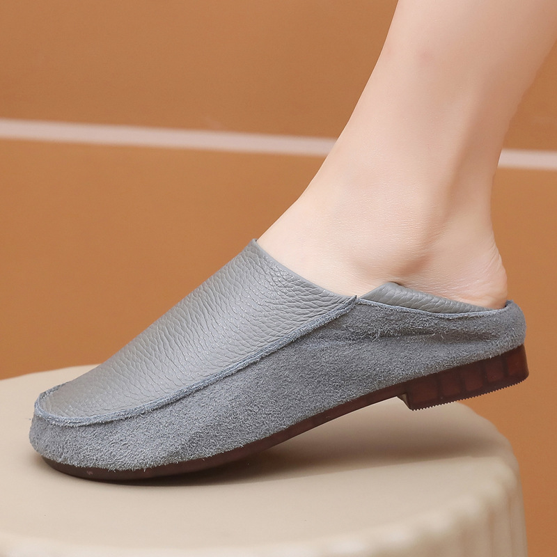 黑色真皮乐福鞋女渔夫鞋新款春秋季女鞋软皮软底单鞋皮鞋女款