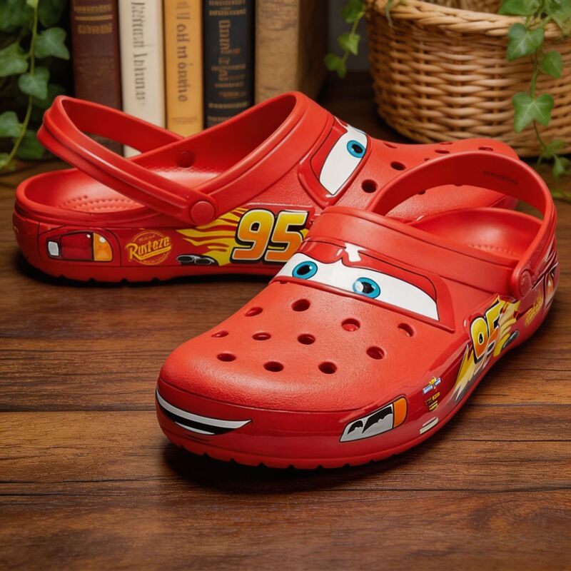 Cross Brand New Model Crocs Shoes Mcqueen 95 Car Adult Led Light-Up Beach Shoes Breathable Sandals Cross Brand New Model Crocs Shoes Mcqueen 95 Car Adult Led Light-Up Beach Shoes Breathable Sandals