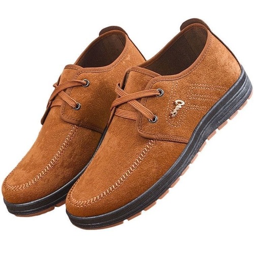 Old Beijing Cotton Shoes Spring and Summer Cowhide Sole Work Shoes for Middle-Aged and Elderly Men, Soft Sole Men's Casual Shoes, Breathable Canvas, Wholesale from Street Stalls