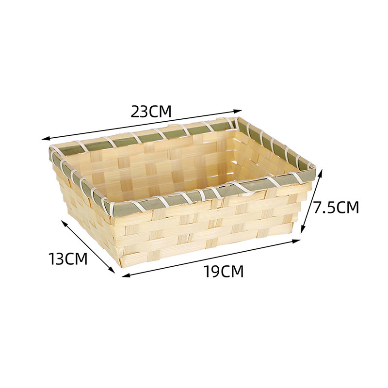 Cesta de bambú cuadrada Cesta de bambú tejida Cesta de almacenamiento de huevos Bandeja hecha a mano Productos de bambú Cesta de pan al vapor Cesta comercial