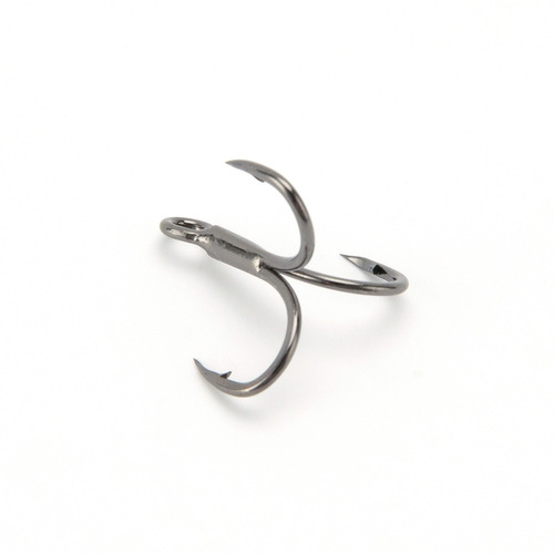 Luya 4 times strengthened three-hook blood groove hook anti-corrosion black nickel barb sharp fake bait hook fresh seawater fish hook batch