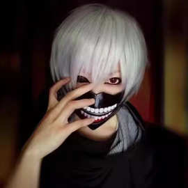 动漫cos假发 东京食尸鬼 喰种金木研 银白色男士短发cosplay假发