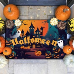クロスボーダーハロウィンフロアマット、キッチンエントランス吸収性フットマット、エントランスホラーかぼちゃホリデーデコレーションドアカーペット