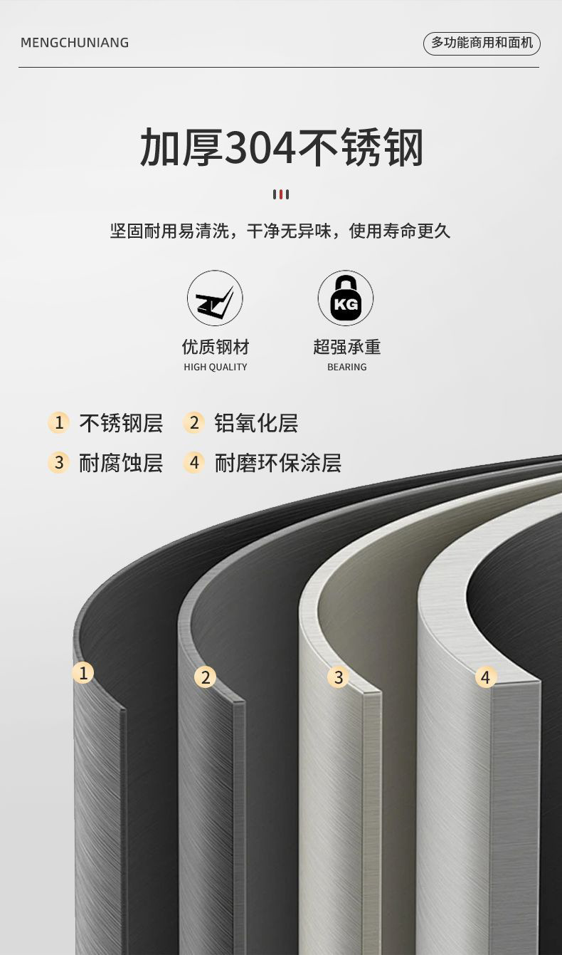 Yanxuan Gewerbliche Teigknetmaschine 5-25 kg große Kapazität verstärkte Edelstahl Teigknetmaschine vollautomatische Mehlmischmaschine