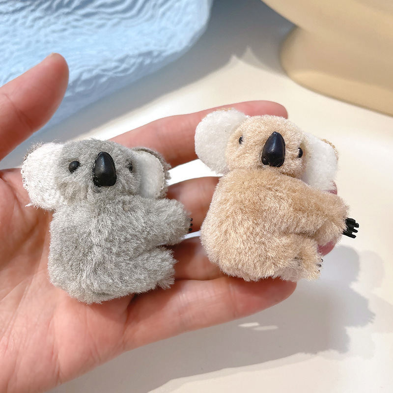 Douyin's Same Little Koala Hairpin Cute Koala Plush Small Grabber Side Bangs Clip Kidsren's Hairpin Headwear