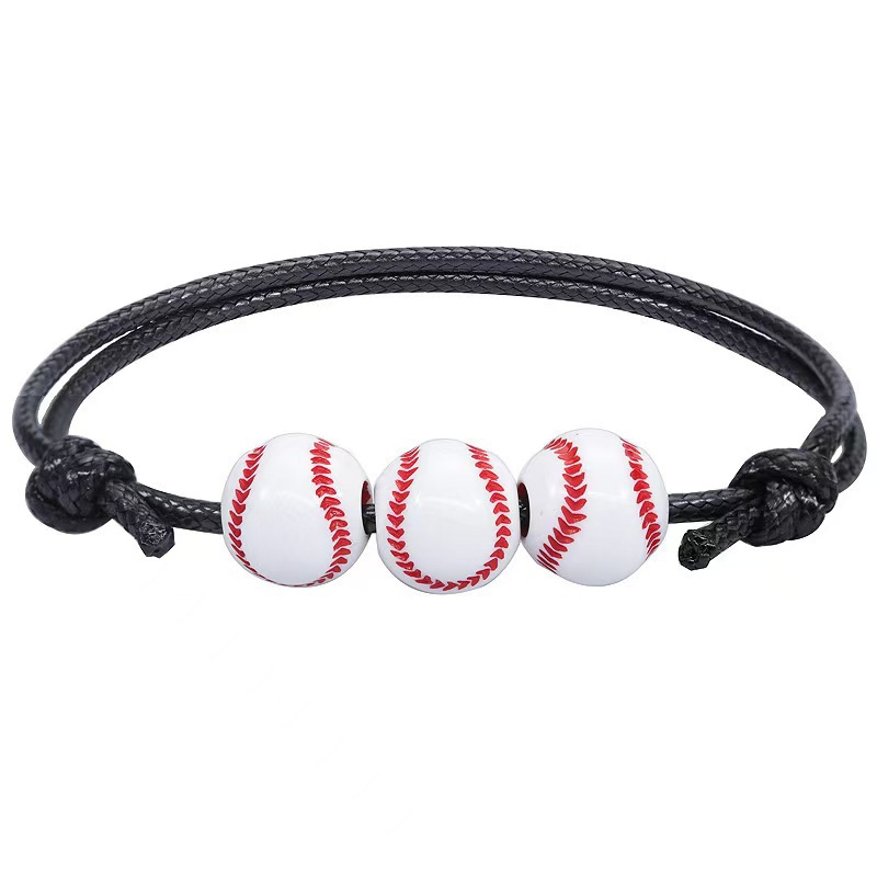 Basketball baseball softball tennis woven football bracelet
