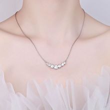 新款一克拉莫桑石七星笑脸项链直排吊坠首饰品女简约 高级感 项链