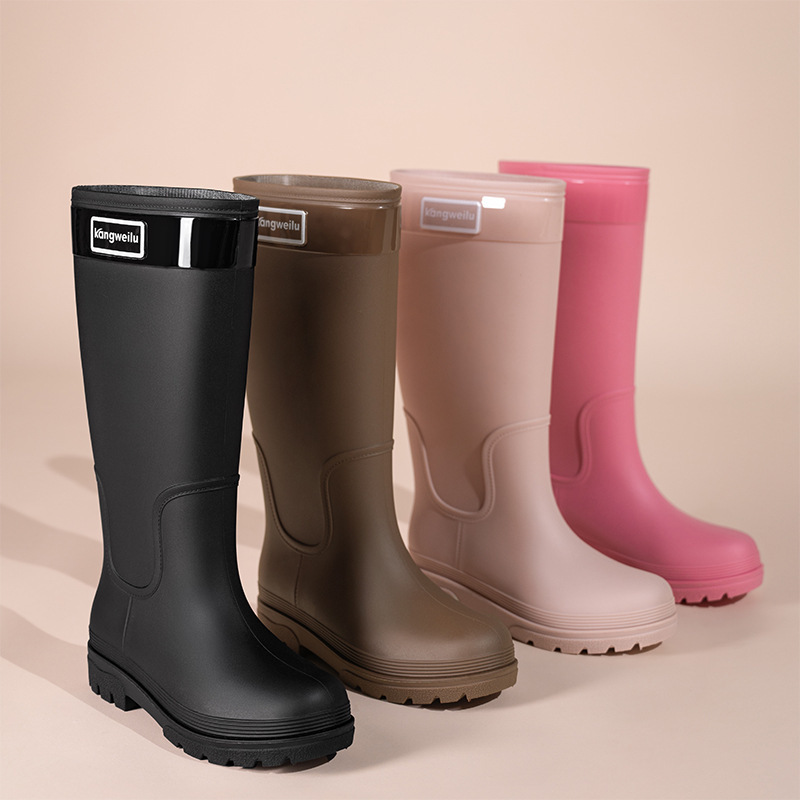 Cross-Border Japanese and Korean Fashion Rain Boots 36cm Extra High Rain Boots Women's Water Boots Waterproof Outer Wear Water Shoes Long Rubber Shoes Export