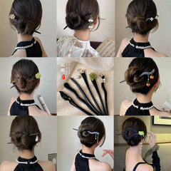 Gothic ebony wood hairpin for women, new Chinese style high-end hair accessory, modern hair pin, hair comb for updo, wooden hairpin, qipao hair decoration