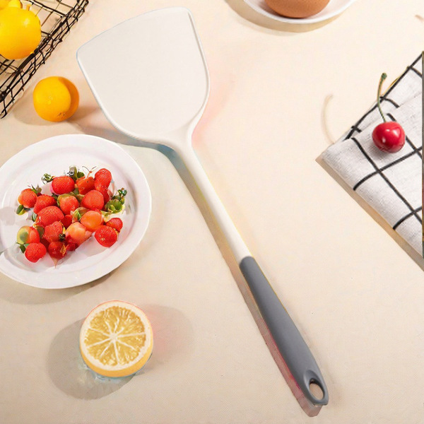 Color-blocking gray-white silicone spatula household…